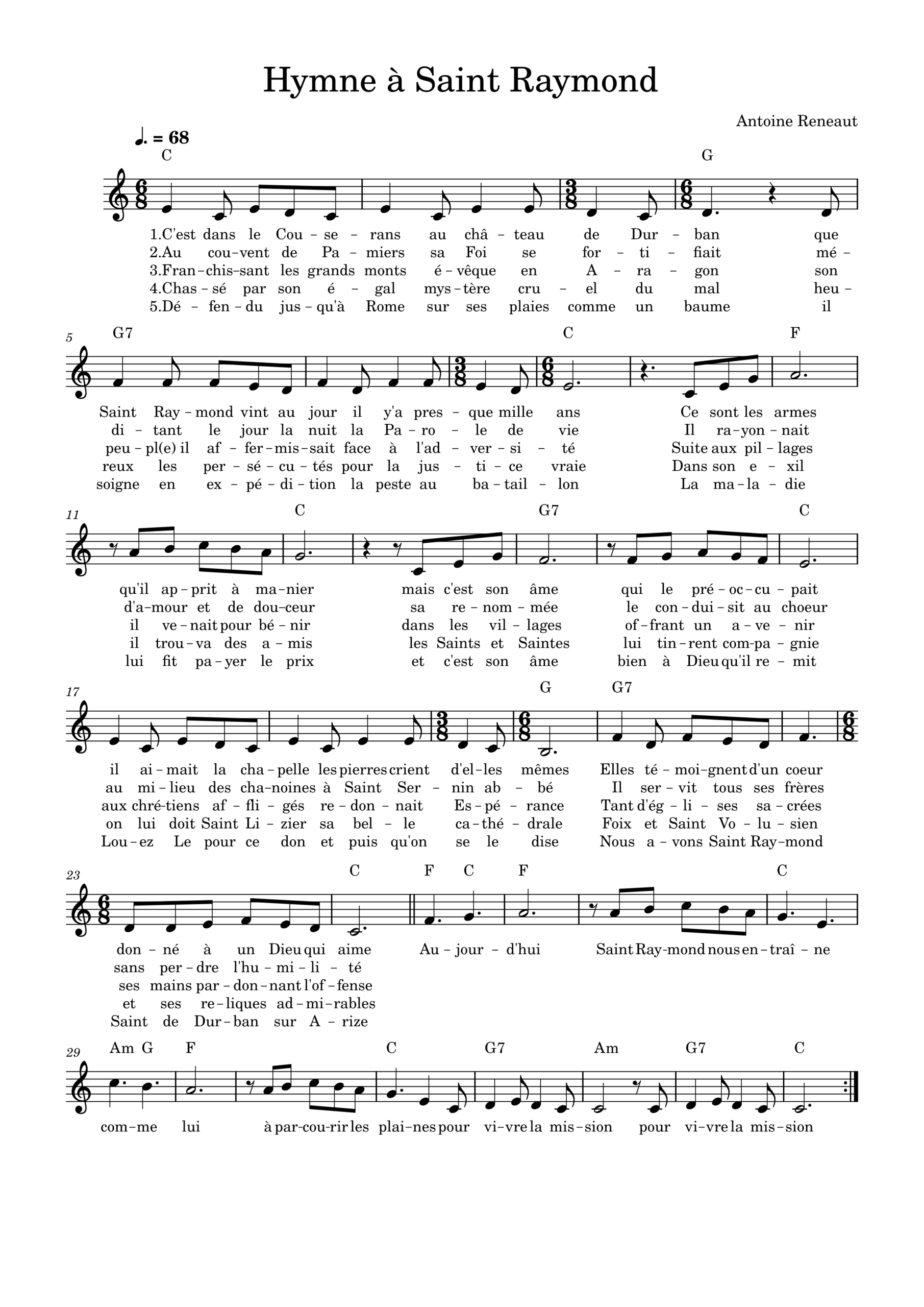Hymne à Saint Raymond - Partition